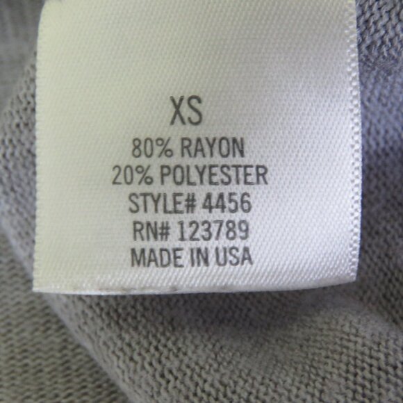 Jun & Ivy XS Light Gray Knit Flutter Sleeve Pocket Top Tee Shirt - Style# 4456 - Picture 4 of 14